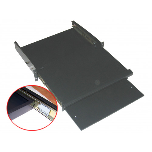 Полка для клавиатуры и мыши выдвижная фронтальная, 2U, нагрузка - 20 кг